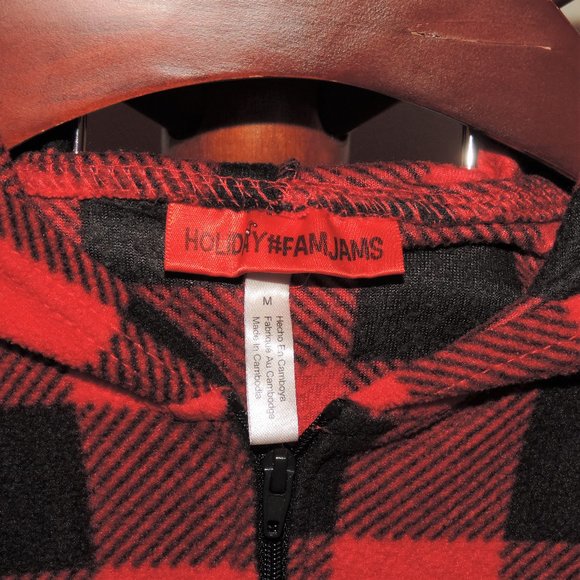 HolidayFamJams hooded one piece union suit pajamas - Picture 3 of 6